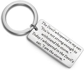 img 4 attached to 🌩️ FUSTMW Inspirational Keychain: I Am The Storm - Motivating Jewelry & Encouragement Gift
