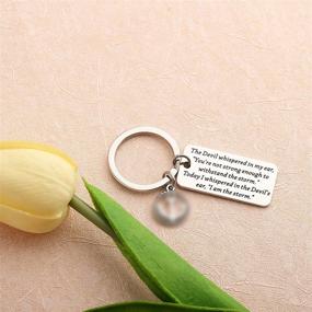 img 1 attached to 🌩️ FUSTMW Inspirational Keychain: I Am The Storm - Motivating Jewelry & Encouragement Gift