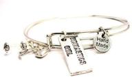 gymnastics adjustable bangle charm bracelet logo