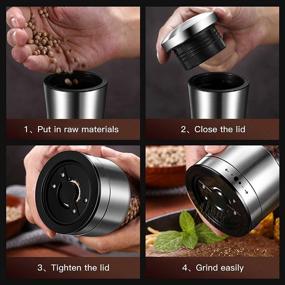 img 2 attached to 🧂 LanScren Stainless Steel Salt and Pepper Grinder - Adjustable Coarseness, Refillable Mill