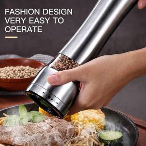 img 1 attached to 🧂 LanScren Stainless Steel Salt and Pepper Grinder - Adjustable Coarseness, Refillable Mill