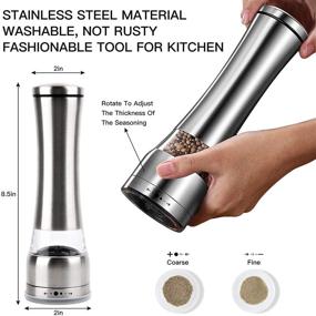 img 3 attached to 🧂 LanScren Stainless Steel Salt and Pepper Grinder - Adjustable Coarseness, Refillable Mill