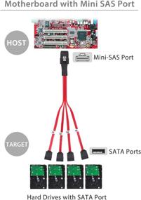 img 3 attached to 🔗 LiNKFOR Internal Mini SAS to SATA Cable - High-Speed SAS Breakout Cable with SATA Forward Breakout - HDD Splitter Cable 2 Packs 3.3 Feet