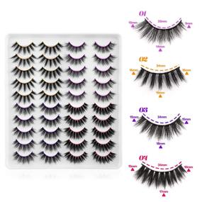 img 3 attached to Newcally Faux Mink Lashes Pack: Wholesale Bulk 20 Pairs of Dramatic, Long, Fluffy and Wispy False Eyelashes