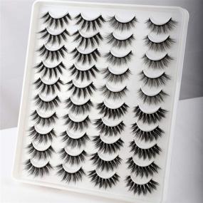 img 2 attached to Newcally Faux Mink Lashes Pack: Оптовая партия 20 пар драматических, длинных, объемных и пушистых накладных ресниц