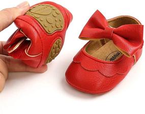 img 1 attached to 👶 Charming RVROVIC Baby Girls Soft Sole Mary Jane Flats - Perfect PU Shoes with Cute Bow for Princess Dresses!