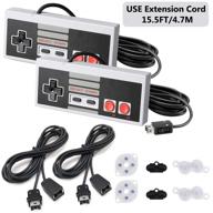 🎮 10ft extension cable for nes classic controller – 2 pack, includes 2 nes mini classic controllers, compatible with nes classic 2016, nes classic 2017, classic mini controller, and 2 sets of conductive adhesive pads logo