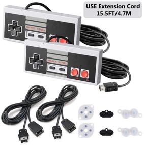 img 4 attached to 🎮 10ft Extension Cable for NES Classic Controller – 2 Pack, includes 2 NES Mini Classic Controllers, Compatible with NES Classic 2016, NES Classic 2017, Classic Mini Controller, and 2 Sets of Conductive Adhesive Pads