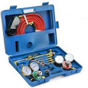 img 4 attached to 🔥 Professional Oxy Acetylene Gas Welding & Cutting Torch Kit for Brazing - Stark, Victor Type - Complete Set with Carrying Case and Oxygen