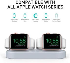 img 2 attached to Delidigi Dual Charging Stand Dock Silicone Double Charger Stand Holder Compatible With Apple Watch Series SE/6/5/4/3/2/1(44/42/40/38Mm)