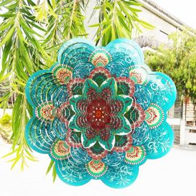 img 2 attached to 🌸 Fonmy Stainless Spinner 3D Decoration Flower 12 Inch – Dazzling Garden Delight!