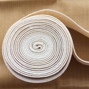 img 2 attached to 🎀 Kawaii Easy Crafting Cotton Twill Tape Bias Tape 1.5" x 5yd Natural Beige Ribbon Herringbone Pattern Webbing for Tote Bag Purse Luggage Rug Drapery Belt Strapping Wide 1.5inch