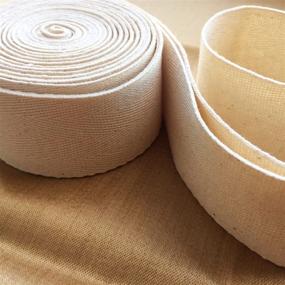 img 1 attached to 🎀 Kawaii Easy Crafting Cotton Twill Tape Bias Tape 1.5" x 5yd Natural Beige Ribbon Herringbone Pattern Webbing for Tote Bag Purse Luggage Rug Drapery Belt Strapping Wide 1.5inch