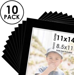 img 2 attached to 🖼️ Mat Board Center 11x14 Pack of 10 - Black Color Mats for 8.5x11 Photos - Acid Free, Bevel Cut, 4-ply Thickness, White Core - Ideal for Picture Framing