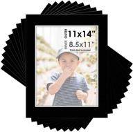 🖼️ mat board center 11x14 pack of 10 - black color mats for 8.5x11 photos - acid free, bevel cut, 4-ply thickness, white core - ideal for picture framing logo