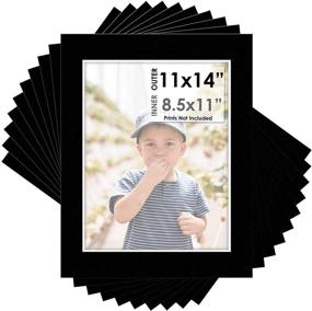 img 4 attached to 🖼️ Mat Board Center 11x14 Pack of 10 - Black Color Mats for 8.5x11 Photos - Acid Free, Bevel Cut, 4-ply Thickness, White Core - Ideal for Picture Framing