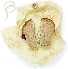 img 2 attached to Bee's Wrap - Organic Cotton Honeycomb Sandwich Wrap - Made in the USA - Plastic and Silicone Free - Reusable Beeswax Food Wrap for Eco-Friendly Solutions