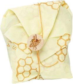 img 4 attached to Bee's Wrap - Organic Cotton Honeycomb Sandwich Wrap - Made in the USA - Plastic and Silicone Free - Reusable Beeswax Food Wrap for Eco-Friendly Solutions