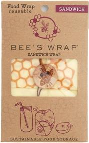 img 3 attached to Bee's Wrap - Organic Cotton Honeycomb Sandwich Wrap - Made in the USA - Plastic and Silicone Free - Reusable Beeswax Food Wrap for Eco-Friendly Solutions