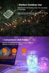 img 1 attached to 🌈 Multicolor LED Fairy Lights 16.4ft - Battery Operated & USB Powered, Remote Timer, Waterproof Silver Wire String Lights - 132 Modes for Room, Garden, Patio, Party, Indoor, Outdoor Decor