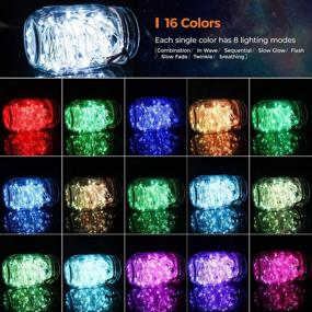 img 2 attached to 🌈 Multicolor LED Fairy Lights 16.4ft - Battery Operated & USB Powered, Remote Timer, Waterproof Silver Wire String Lights - 132 Modes for Room, Garden, Patio, Party, Indoor, Outdoor Decor
