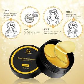 img 1 attached to 🏻 Revitalizing 24K Gold Under Eye Collagen Patches: Banish Puffy Eyes, Dark Circles, and Wrinkles – Get 30 Pairs for Lasting Moisturized, Elastic Skin