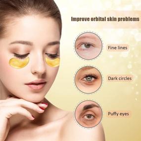 img 3 attached to 🏻 Revitalizing 24K Gold Under Eye Collagen Patches: Banish Puffy Eyes, Dark Circles, and Wrinkles – Get 30 Pairs for Lasting Moisturized, Elastic Skin