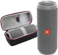 jbl flip 5 портативная колонка - водонепроницаемый ipx7 комплект для транспортировки с жестким чехлом boomph - серого цвета логотип