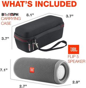 img 1 attached to JBL FLIP 5 Портативная колонка - водонепроницаемый IPX7 комплект для транспортировки с жестким чехлом Boomph - серого цвета