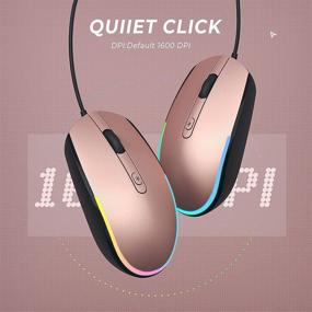 img 2 attached to 💻 Усовершенствованная проводная мышь seenda USB: Стильная RGB-подсветка оптической LED-мыши для ноутбуков, ноутбуков и Chromebook (Черный/Розовое золото)