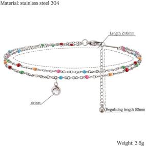 img 2 attached to Crystal Stainless Anklet Hanging Adjustable