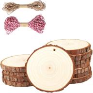 🌲 fezzia 20 pcs natural wood slices 3.5-4.0 inches: pre-drilled unfinished round wood slices for painting diy crafts, wedding & christmas ornaments, wood crafts gifts & decorations, labels logo