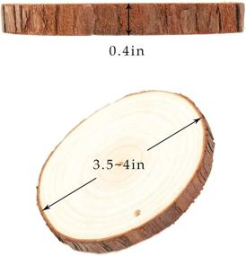 img 3 attached to 🌲 FEZZIA 20 Pcs Natural Wood Slices 3.5-4.0 inches: Pre-drilled Unfinished Round Wood Slices for Painting DIY Crafts, Wedding & Christmas Ornaments, Wood Crafts Gifts & Decorations, Labels