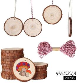 img 2 attached to 🌲 FEZZIA 20 Pcs Natural Wood Slices 3.5-4.0 inches: Pre-drilled Unfinished Round Wood Slices for Painting DIY Crafts, Wedding & Christmas Ornaments, Wood Crafts Gifts & Decorations, Labels