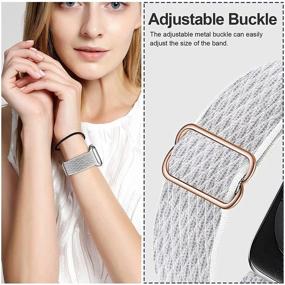 img 1 attached to Swhatty Stretchy Nylon Solo Loop Bands 45mm 41mm 44mm 40mm 42mm 38mm, Adjustable Elastic Braided Sport Straps for Apple Watch Series 7/6/5/4/3/2/1 SE, 3 Pack - Compatible with Women and Men