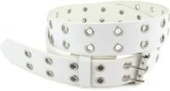 belle donne women's double grommet pu leather belt buckle with 2 holes prong for improved seo logo