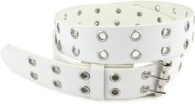 img 4 attached to Belle Donne Women's Double Grommet PU Leather Belt Buckle with 2 Holes Prong for Improved SEO