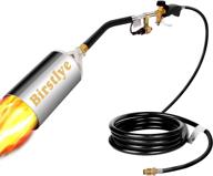 🔥 high output 500,000 btu propane torch weed burner with push button igniter, 9.8 ft hose (csa certified) - ideal flamethrower for efficient weed burning in silver logo