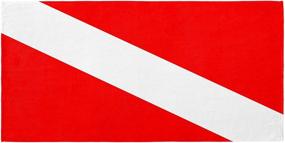 img 2 attached to 🏖️ Summer Beach Towel - 30 x 60 inch Diver Flag Design | 100% Cotton Velour Terry Fabric