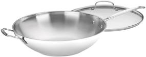 img 3 attached to Кастрюля для жарки "Cuisinart 726-38H Chef's Classic Stainless" диаметром 14 дюймов: исключительное качество с дополнительной рукояткой и стеклянной крышкой.