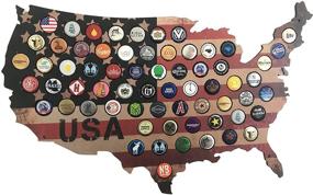 img 4 attached to 🐶 Woofdog USA Rustic Stars and Stripes Beer Cap Map: Craft Beer Collectors' Unique Man Cave Decor to Showcase Growler and Craft Beer Caps