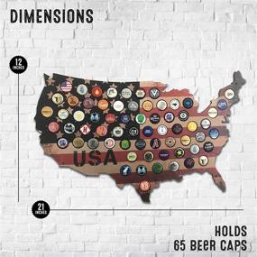 img 3 attached to 🐶 Woofdog USA Rustic Stars and Stripes Beer Cap Map: Craft Beer Collectors' Unique Man Cave Decor to Showcase Growler and Craft Beer Caps