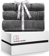 🛀 experience the premium comfort of the turkish laundry luxury bath towel set - soft, thick & absorbent 100% organic combed turkish cotton - 850 gsm (5 piece home & bath set, grey) logo