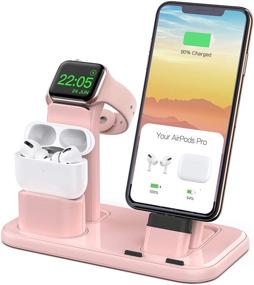 img 4 attached to 🔌 BEACOO Стенд для зарядки 3 в 1 для iWatch серии 6/5/4/3/2/1, AirPods Pro 1/2 и iPhone серии 12/11/SE 2020/XS/XS Max/XR/X/8 Plus/7 Plus/6S Plus (зарядное устройство и кабели не включены)