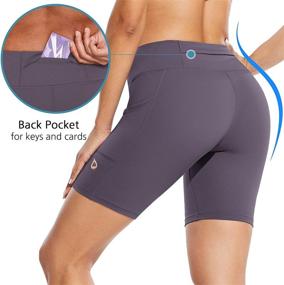 img 3 attached to 🩳 BALEAF Women's High Waisted Yoga Biker Shorts - 7" Compression Running Shorts with 3 Pockets