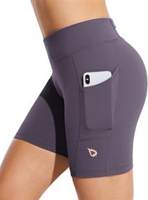 img 2 attached to 🩳 BALEAF Women's High Waisted Yoga Biker Shorts - 7" Compression Running Shorts with 3 Pockets