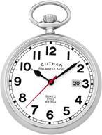 ⌚ gotham silver tone analog railroad watch: a stylish timepiece with gwc14101s model logo