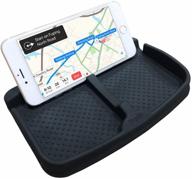 📱 non-slip cell phone pad: universal car dashboard holder for smartphone x/8/7 plus, galaxy note 8, s9, s8 plus, gps devices & more - anti-slide silicone rubber gel mat with secure grip for sunglasses, cards, coins logo