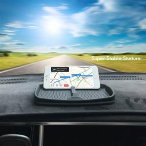 img 3 attached to 📱 Non-Slip Cell Phone Pad: Universal Car Dashboard Holder for Smartphone X/8/7 Plus, Galaxy Note 8, S9, S8 Plus, GPS Devices & More - Anti-Slide Silicone Rubber Gel Mat with Secure Grip for Sunglasses, Cards, Coins