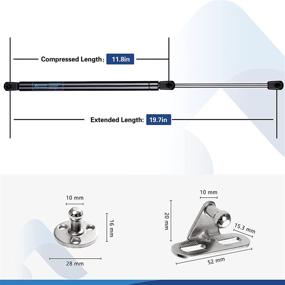 img 1 attached to 💪 Premium Gas Prop Struts Shocks, 20 inch 67 LB - 2 Pcs Set with Mounting Brackets - Perfect for TV Cabinet, Trap Door, Floor Hatch, Toolbox, RV Bed - Lift-Support Gas Springs (20" 300N) – Supports Lid Weights 35-50lbs